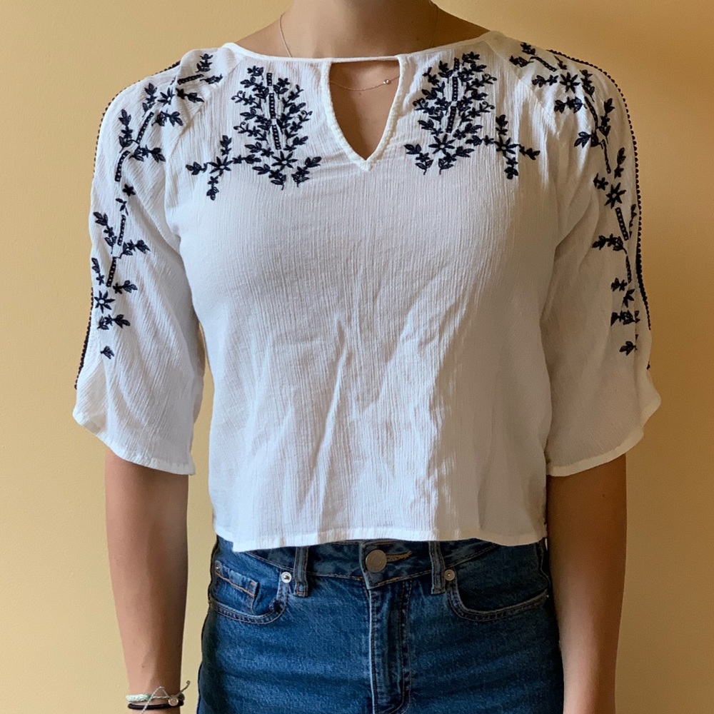 Silky White Hollister Top